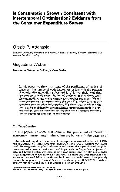 (PDF) Is consumption growth consistent with intertemporal optimization ...