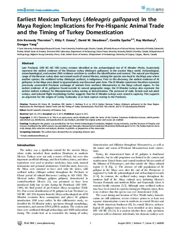 (PDF) Diversity of management strategies in Mesoamerican turkeys ...