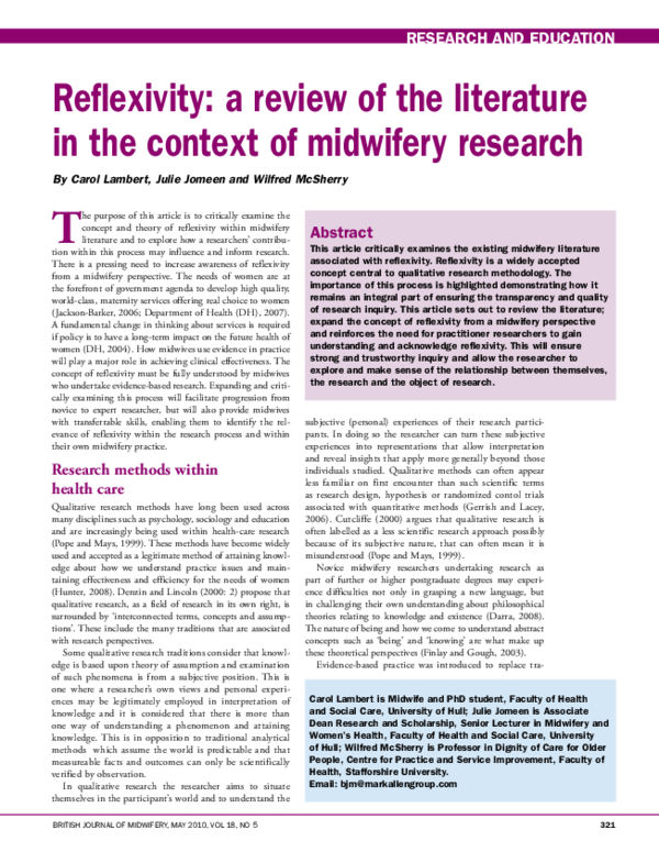Reflexivity in research example image
