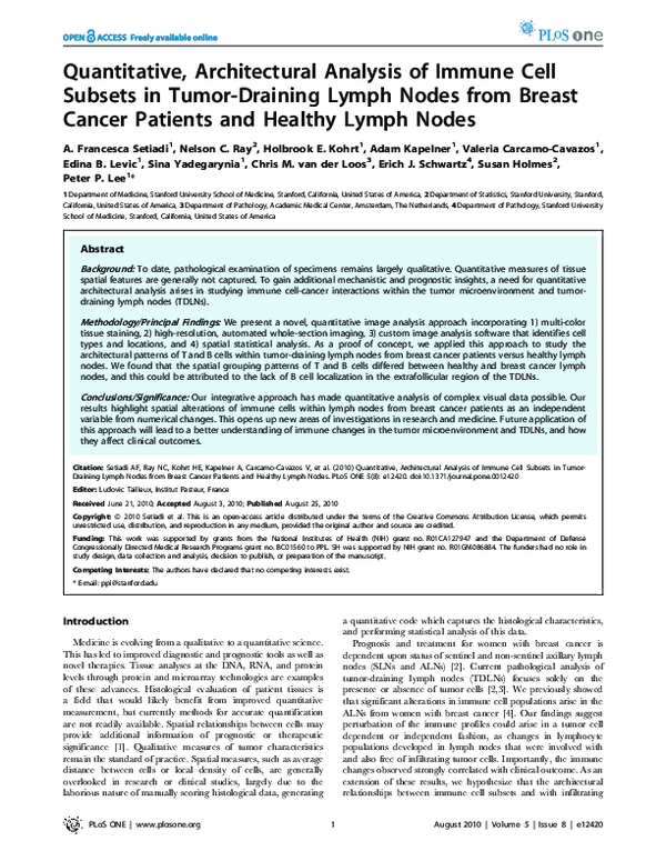 (PDF) Quantitative, architectural analysis of immune cell subsets in ...