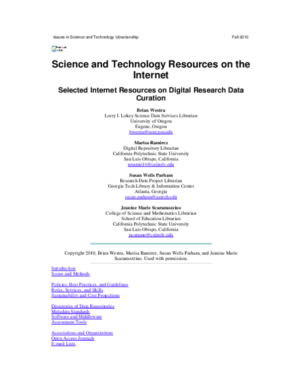 (PDF) Science and Technology Resources on the Internet