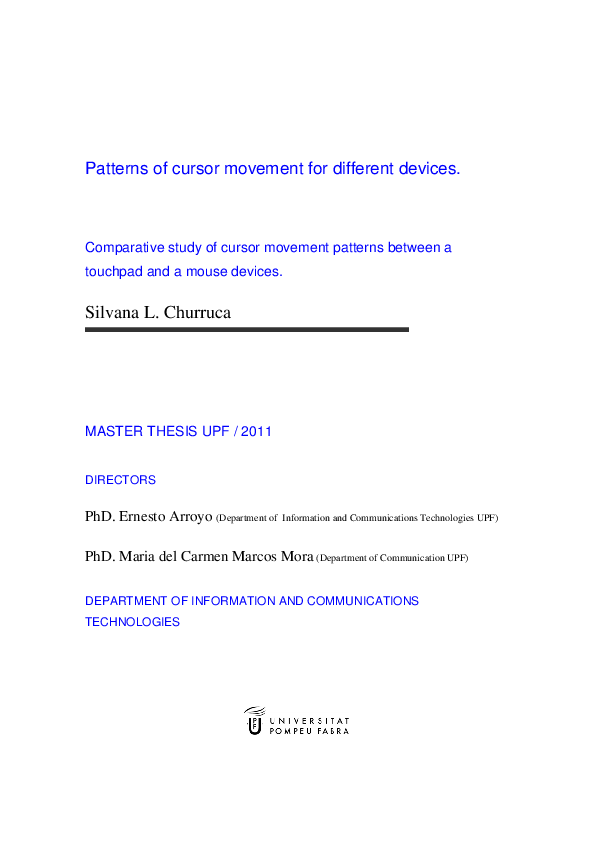 (PDF) Patterns of cursor movement for different devices