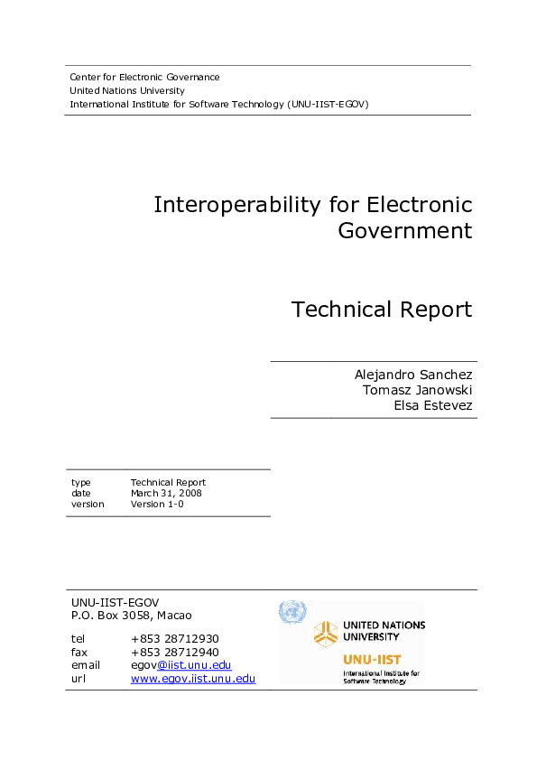 (PDF) Interoperability for Electronic Government
