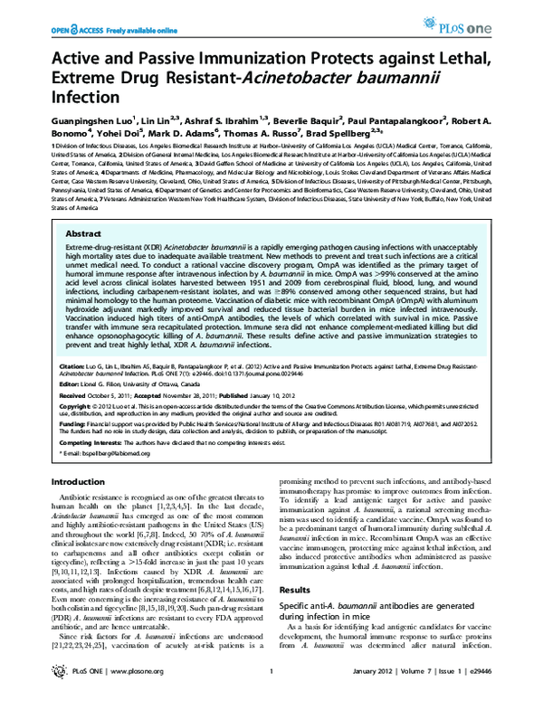 (PDF) Active and passive immunization protects against lethal, extreme ...