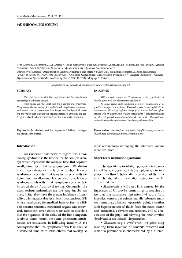 (PDF) MUSHROOM POISONING Alessia Salino Academia.edu