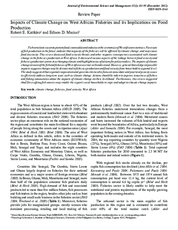 (PDF) Impacts of Climate Change on West African Fisheries and its ...