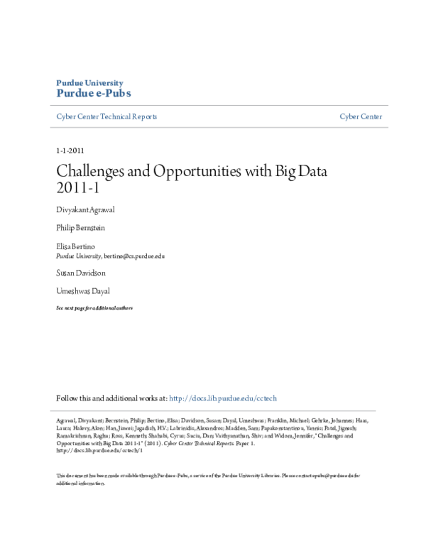 (PDF) Challenges and Opportunities with Big Data