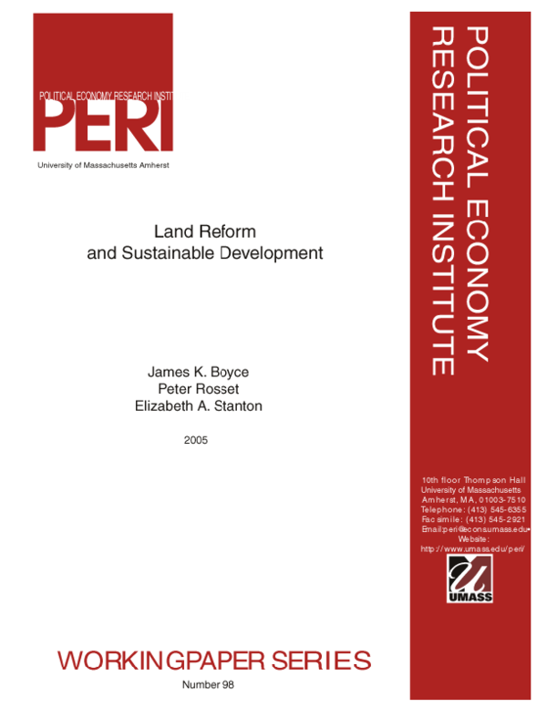 (PDF) Land reform and sustainable development