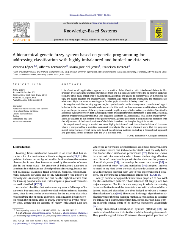 (PDF) A Hierarchical Genetic Fuzzy System Based On Genetic Programming ...
