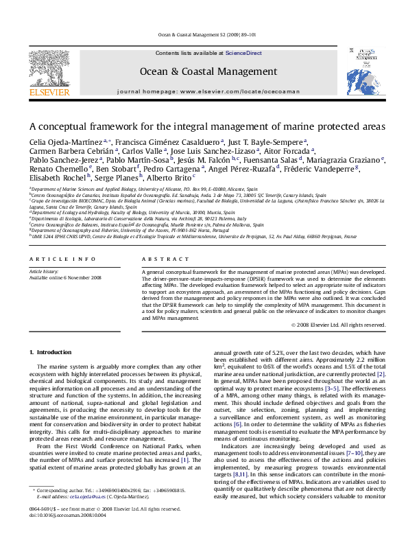 (PDF) A conceptual framework for the integral management of marine ...