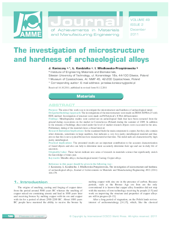 (PDF) The investigation of microstructure and hardness of ...