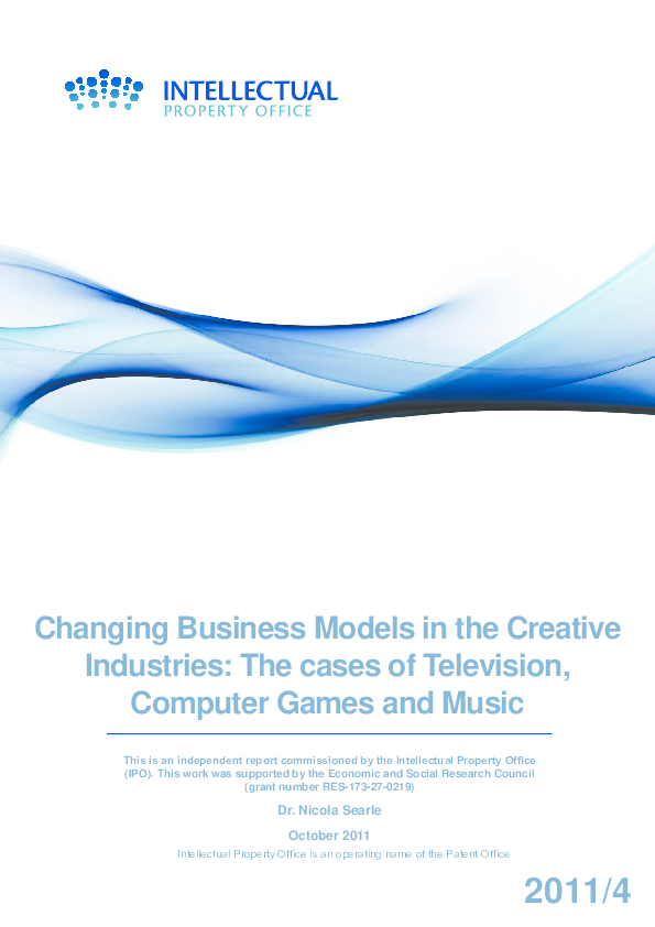 (PDF) Changing Business Models in the Creative Industries