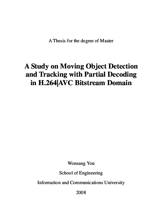 (PDF) A Study on Moving Object Detection and Tracking with Partial ...