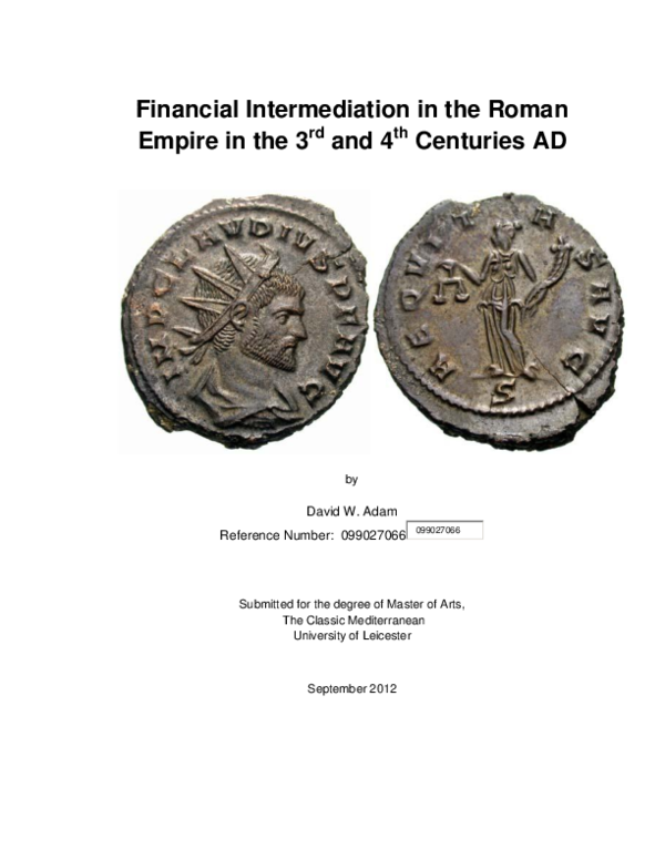 (DOC) Financial Intermediation in the Roman Empire in the 3rd and 4th ...