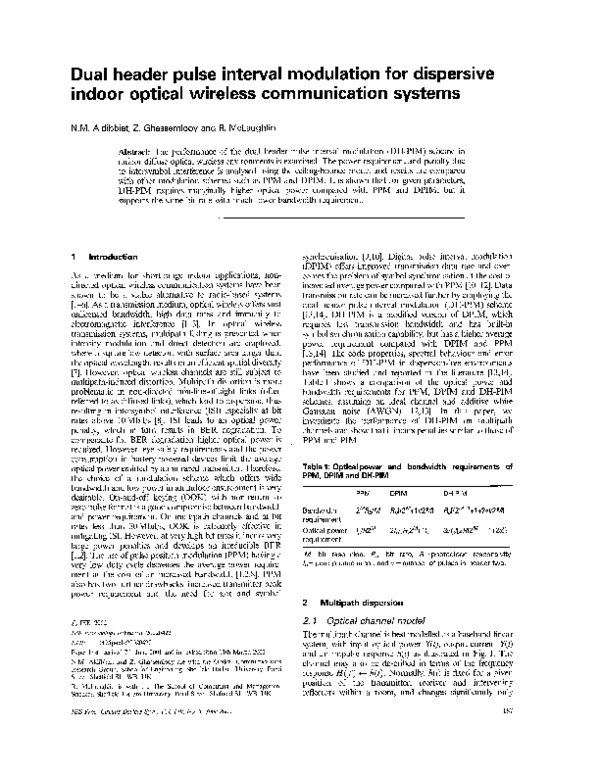 (PDF) Dual header pulse interval modulation for dispersive indoor ...