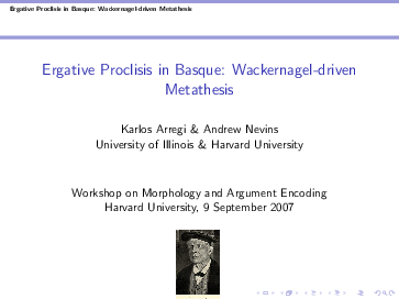 (PDF) Ergative Proclisis in Basque: Wackernagel-driven Metathesis