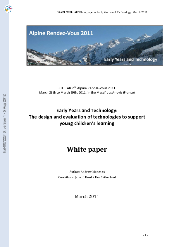 (PDF) Early Years and Technology The design and evaluation of