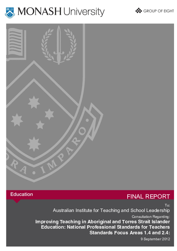 (PDF) National Professional Standards for Teachers Standards 1.4 and 2. ...