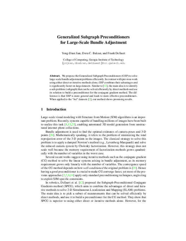 (PDF) Generalized Subgraph Preconditioners for Large-Scale Bundle ...