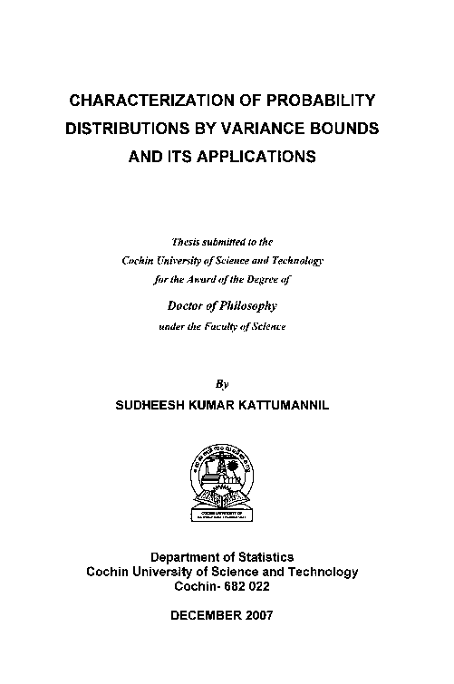 ho PDF) Characterization of probability distributions by