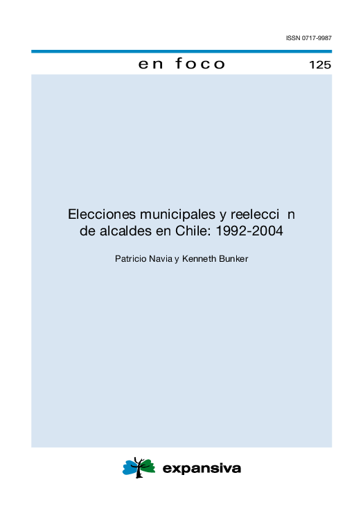 (PDF) Elecciones municipales y reelección de alcaldes en Chile 19922004
