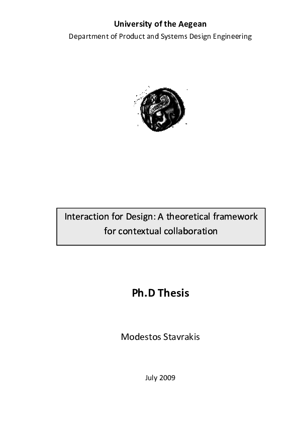 (PDF) Interaction for Design: A theoretical framework for contextual ...