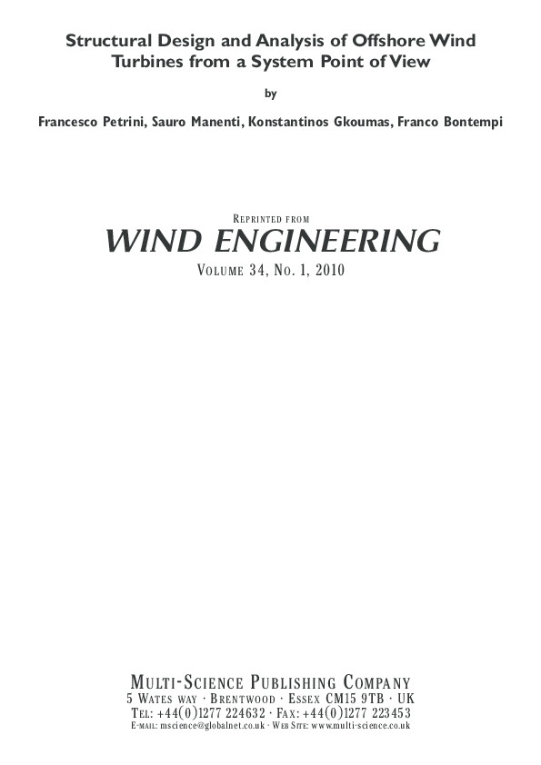 (PDF) Structural Design and Analysis of Offshore Wind Turbines from a ...