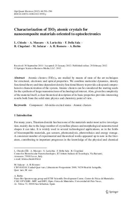 (PDF) Characterization of TiO2 atomic crystals for nanocomposite ...