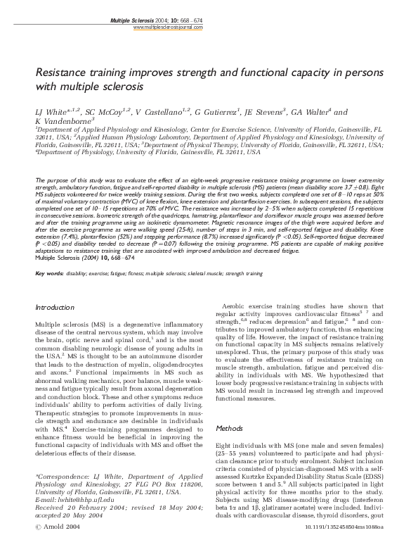 (PDF) Resistance training improves strength and functional capacity in