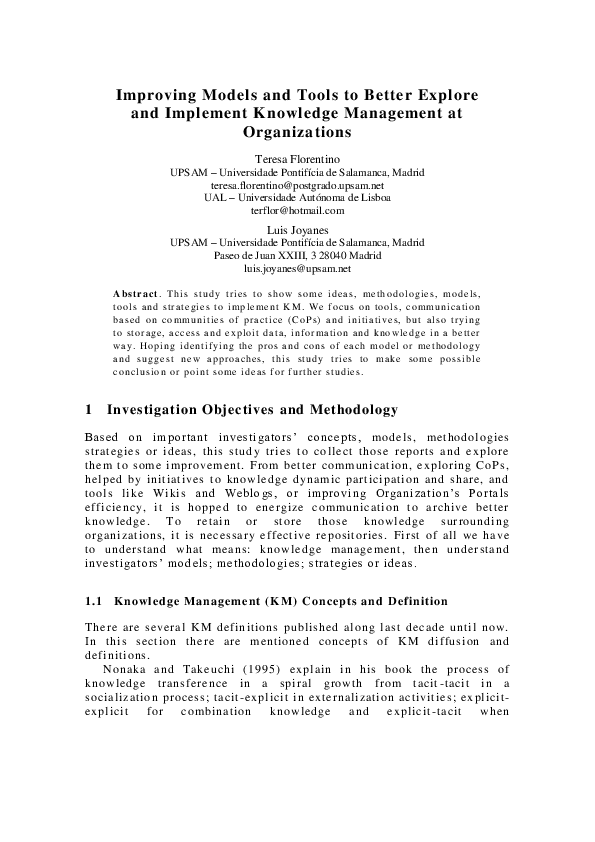 (PDF) Improving Models and Tools to Better Explore and Implement