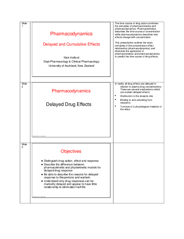 (PDF) Delayed and Cumulative Drug Effects
