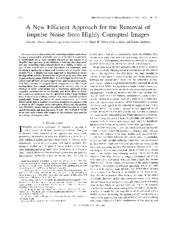 (PDF) A new efficient approach for the removal of impulse noise from ...