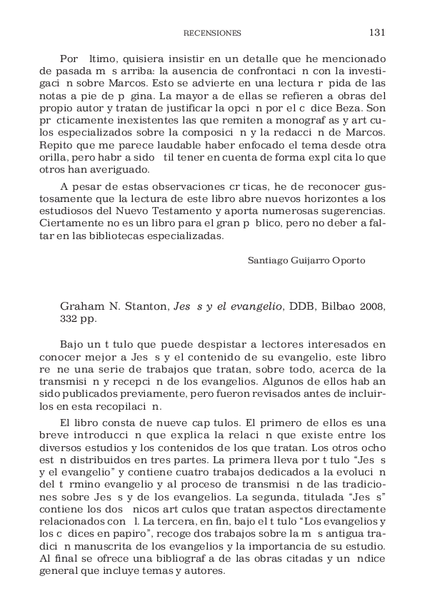 (PDF) Graham N. Stanton, Jesús y el evangelio, Bilbao: DDB 2008.