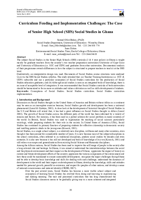 social studies curriculum