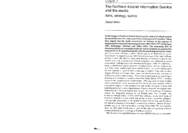 Pdf The Northern Ireland Information Service And The Media Aims Strategy Tactics David Miller Academia Edu