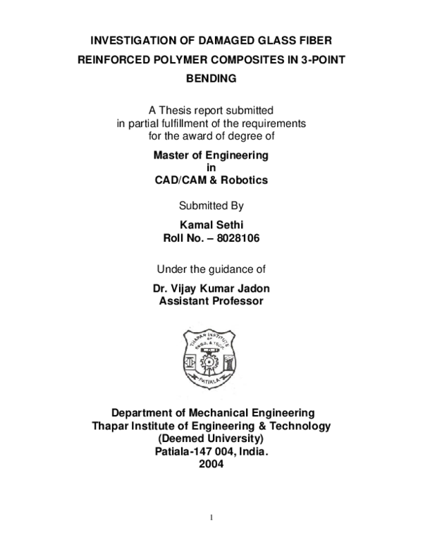 (PDF) INVESTIGATION OF DAMAGED GLASS FIBER REINFORCED POLYMER ...