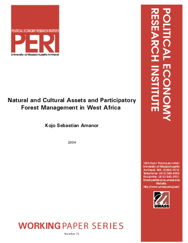 (PDF) Natural and Cultural Assets and Participatory Forest Management ...