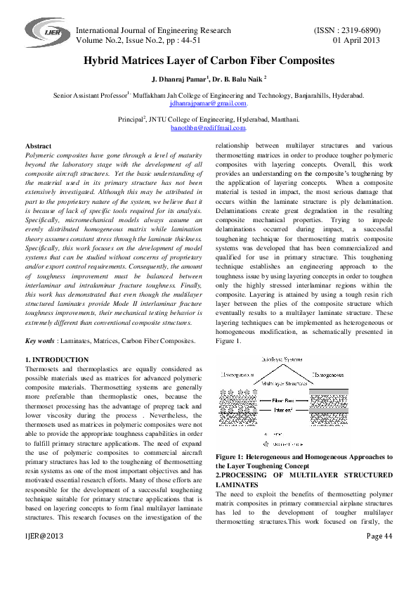 (PDF) Hybrid Matrices Layer of Carbon Fiber Composites Editor IJER