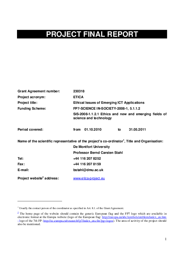 (PDF) Project final report