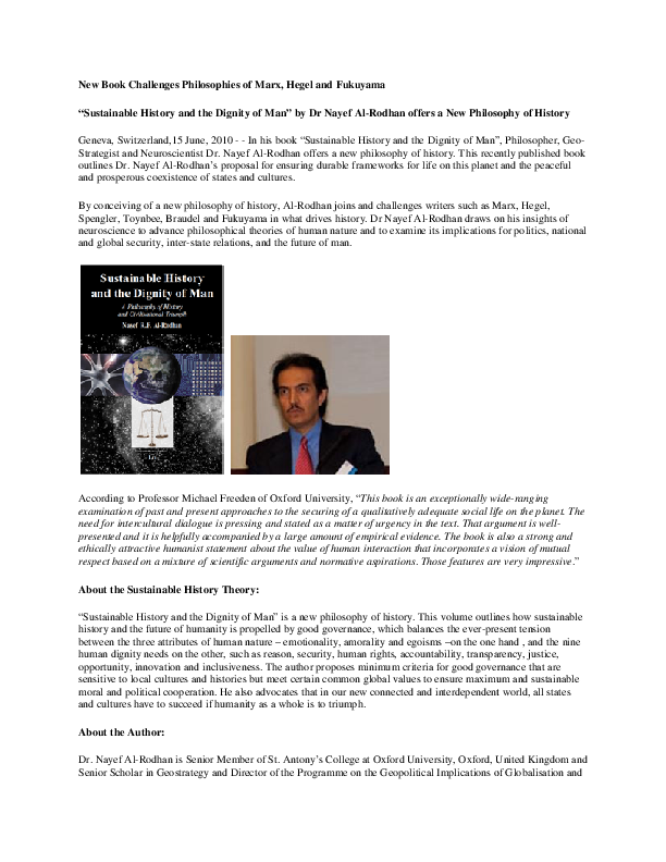 (PDF) Nayef R.F. Al-Rodhan. Sustainable History and the Dignity of Man ...
