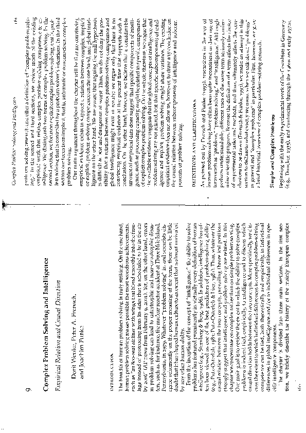 (PDF) Complex Problem Solving and Intelligence: Empirical Relation and ...