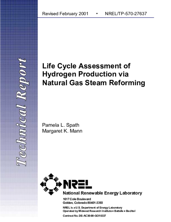 (PDF) Life cycle assessment of hydrogen production via natural gas ...