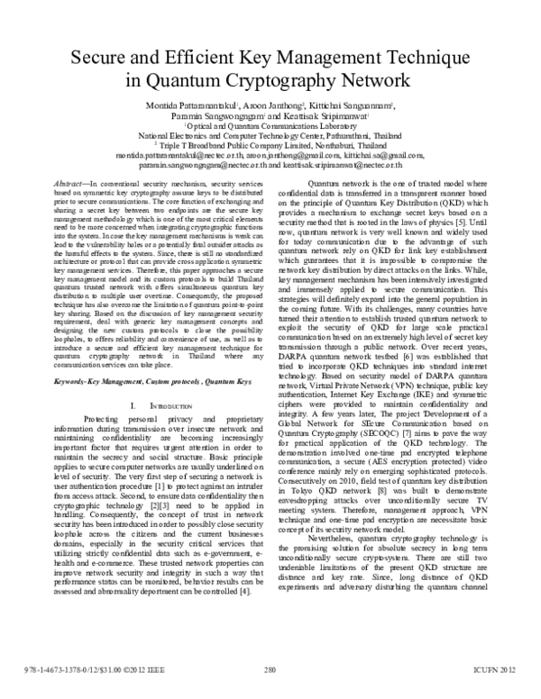 (PDF) Secure and Efficient Key Management Technique in Quantum ...