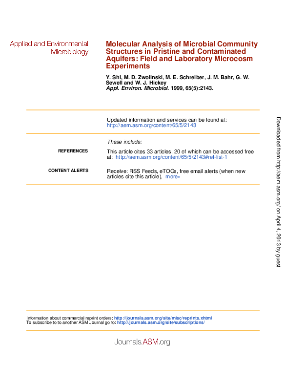 (PDF) Molecular Analysis of Microbial Community Structures in Pristine ...