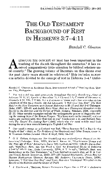 (PDF) The Old Testament Background of Rest in Hebrews 3: 7-4: 11
