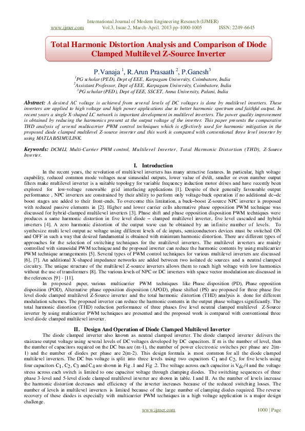 (PDF) Total Harmonic Distortion Analysis and Comparison of Diode ...
