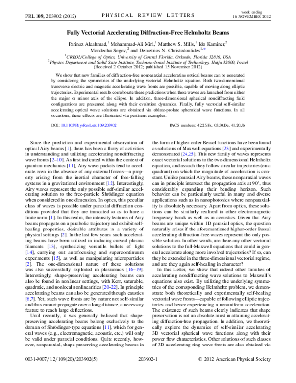  pdf fully vectorial accelerating diffraction free helmholtz beams
