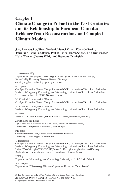 The Polish Climate in the European Context: An Historical Overview