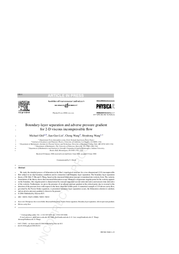  pdf boundary layer separation and adverse pressure gradient for 2
