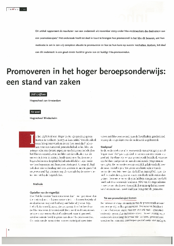 (PDF) Promoveren in het Hoger Beroepsonderwijs: een stand van zaken.